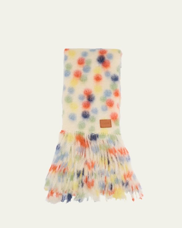 Polka Dot Wool-Blend Scarf
